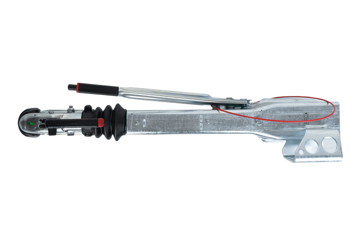 Auflaufeinrichtung AL-KO 161S mit AK161 Kugelkupplung für einen 1600-kg-Anhänger mit Vierkantdeichsel