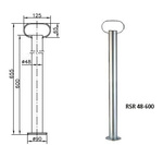 Feste Halterung mit Klemme und Gusseisenklemme WINTERHOFF RSR48-600+KLE48-G 150 kg 48 mm 600 mm