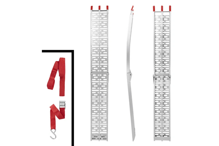 ProPlus 390096 faltbare Rampen aus Aluminium für Anhänger, 220 cm, 680 kg, 2er-Set