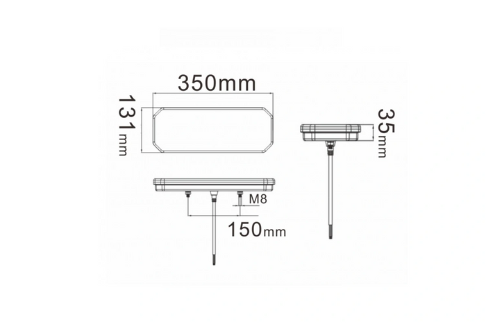 TruckLED L1949+L1950 Rückleuchten, LED-Kabel 0,45 m, 6 Funktionen, links+rechts