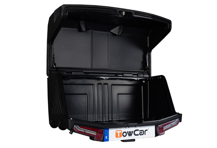 Towbox V3 Black LED Edition – Anhängerkupplungs-Gepäckbox