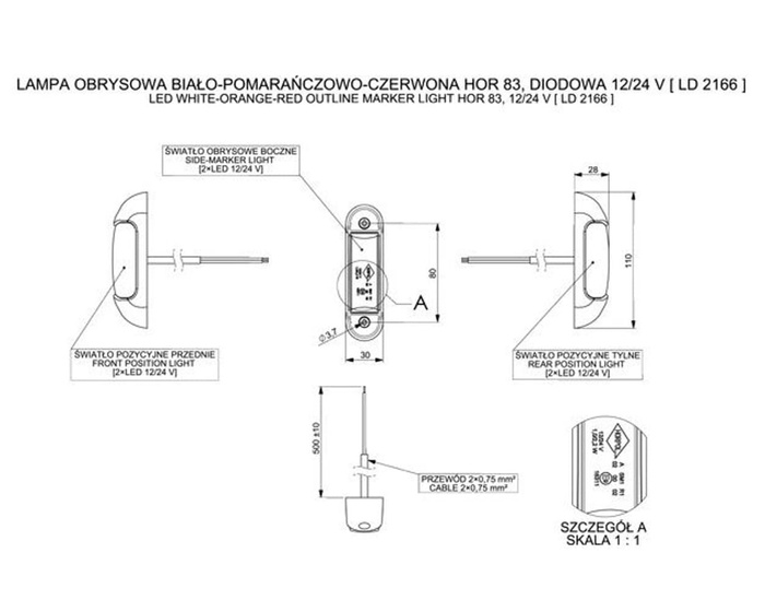 HORPOL LD 2166 LED Umrissleuchte, universal