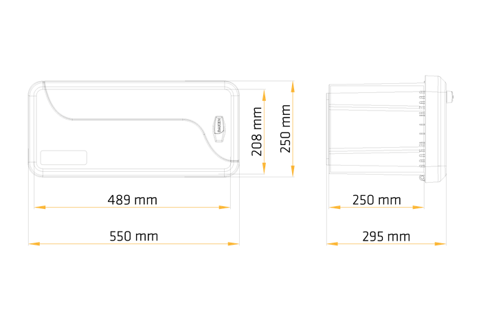DAKEN 82201 BLACKIT Werkzeugkasten 550x250x295mm 23l mit Montagehalterungen
