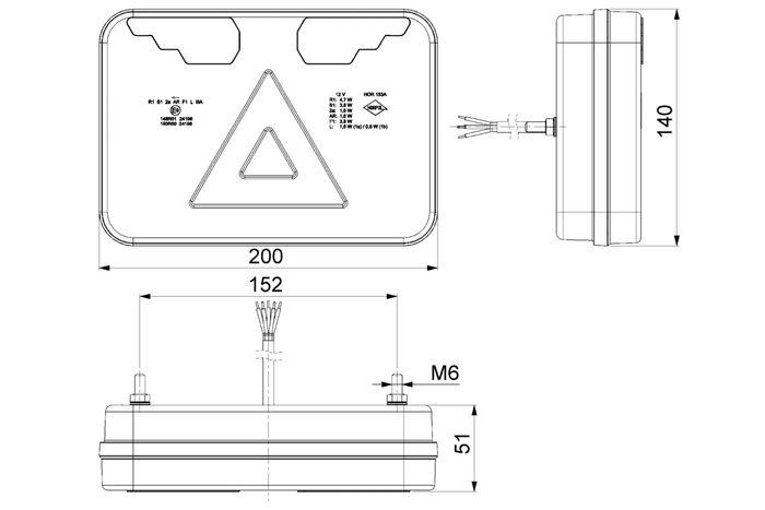 HORPOL LZD 3215+3216 Rückleuchten, 2 m Kabel, 7 Funktionen, links+rechts